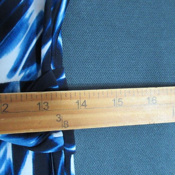 Chicos Dress Womens Sz 0 Blue White Geometric Maxi Resort Vacation Beachy Flowy - Picture 5 of 8